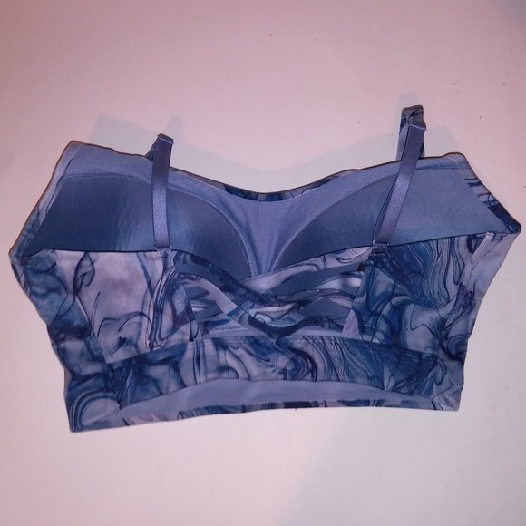 Victoria Secret Sports Bra Allegro Blue Purple Abstract Lightly Lined Lightweigh - Picture 8 of 16